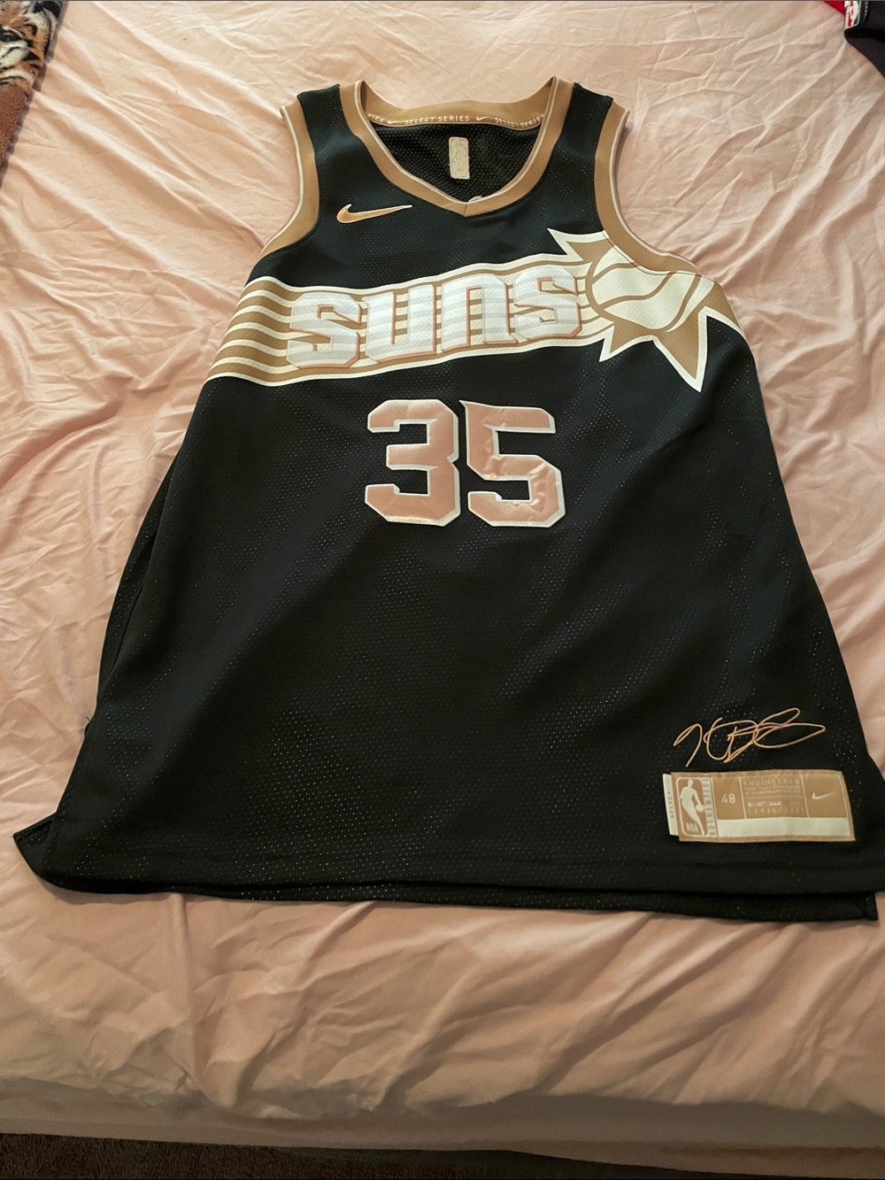 Nike Men Black and Gold Phoenix Suns #35 Sleeveless Jersey Dress